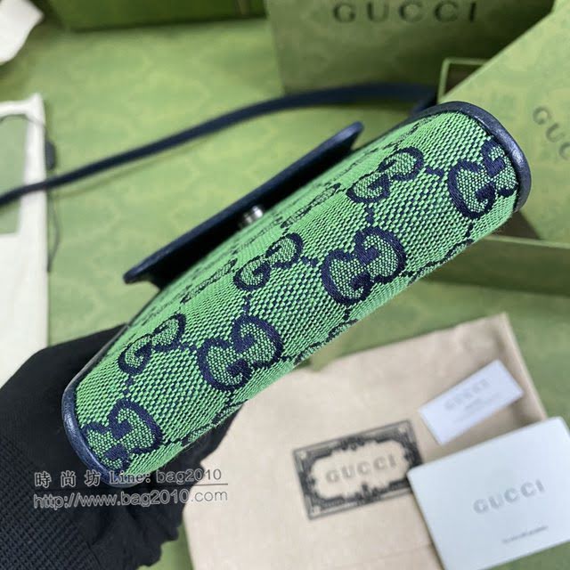 Gucci专柜新款女包, 古驰GG Marmont印花布磁扣手机包 Gucci单肩斜挎包 657582  gdj1716